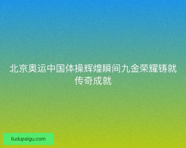 北京奥运中国体操辉煌瞬间九金荣耀铸就传奇成就